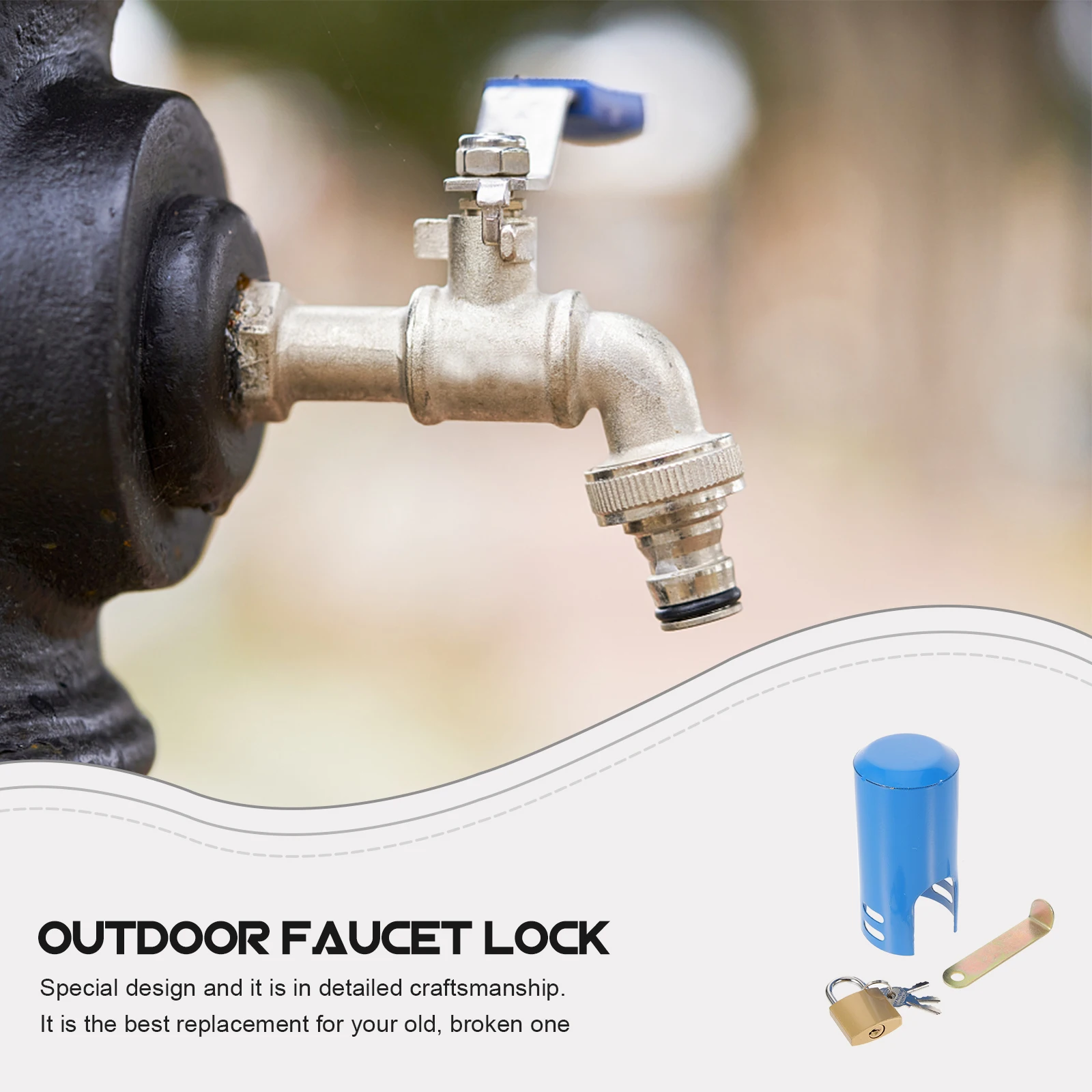 

Faucet Lock Large Opening for Wall Taps Anti Theft Cover Switchable Outdoor Water Spigot Protector Metal Baby Care