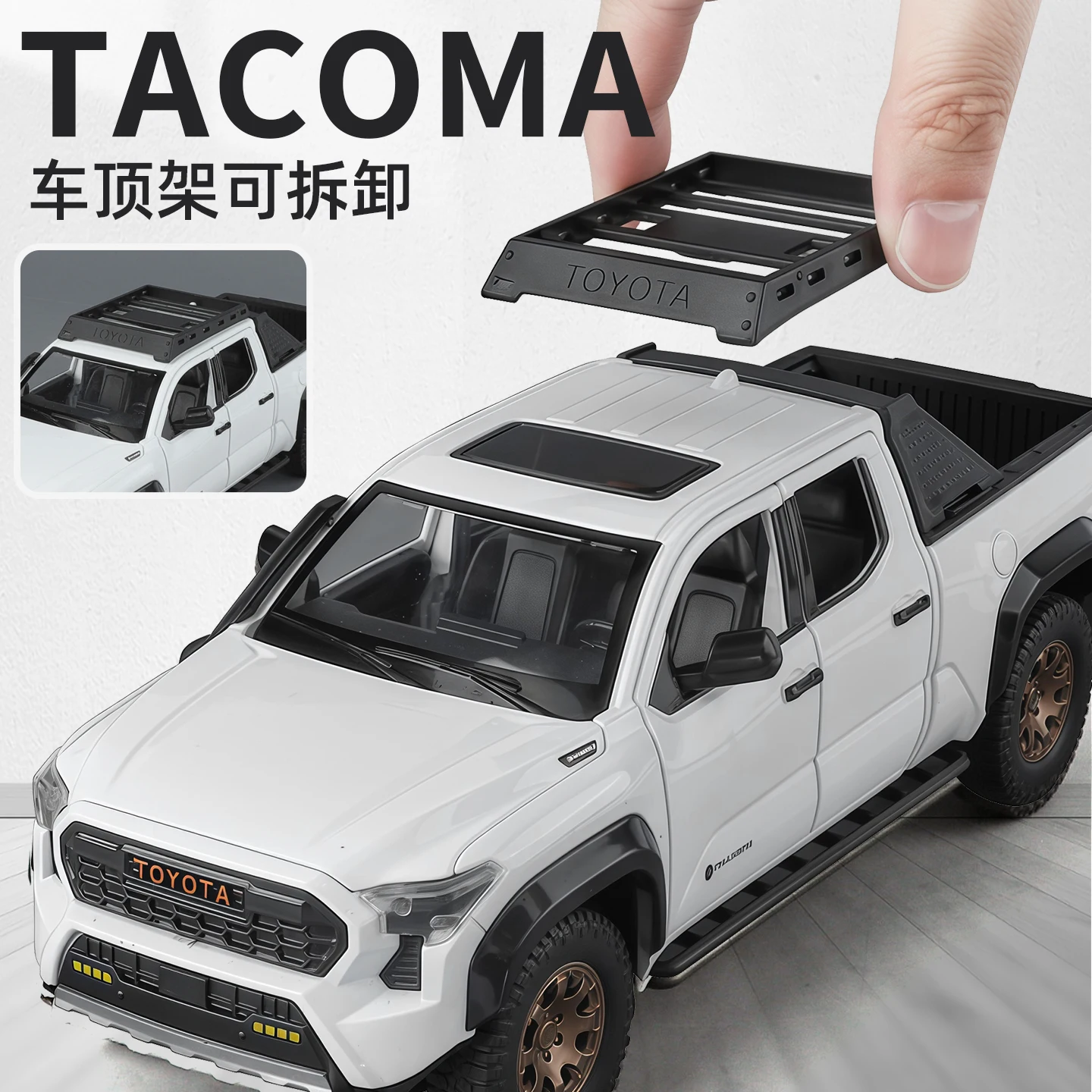 1:24 vehículo Tacoma Pickup City Edition aleación Diecast Metal modelo sonido y luz coche de juguete para niños regalos venta directa de fábrica