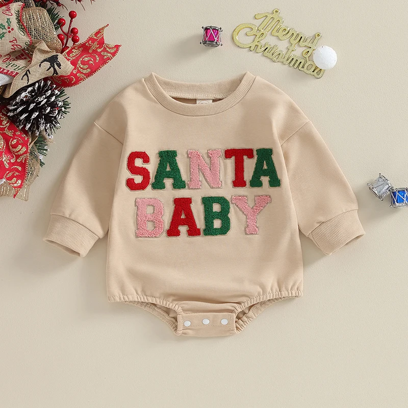 2023-09-05 Lioraitiin 0-18M Newborn Baby Girl Boy Christmas Romper Sweatshirt Oversized  Bubble Jumpsuit Clothes