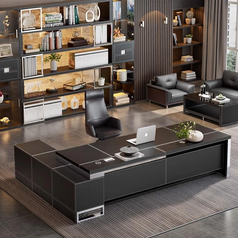 L Shaped Executive Desk Chair Designer Asthetic Conference Office Table Study Writing Manager Mesa Para Computador Home Office