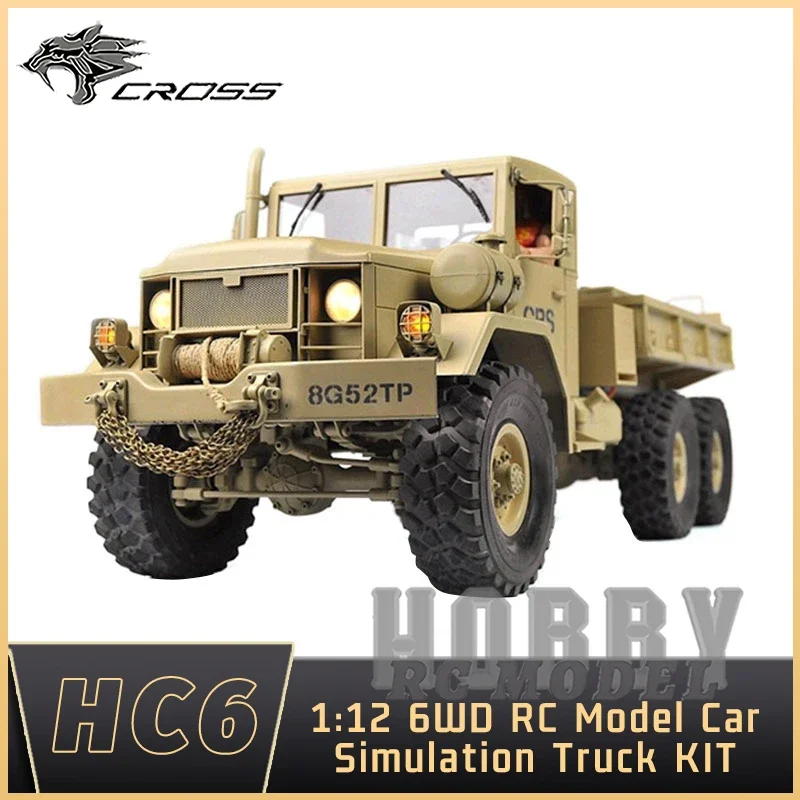 CROSSRC HC6 6X6 6WD 1/12 RC Electric Remote Control Model Car Simulation Military Truck KIT Adult Kids Toys