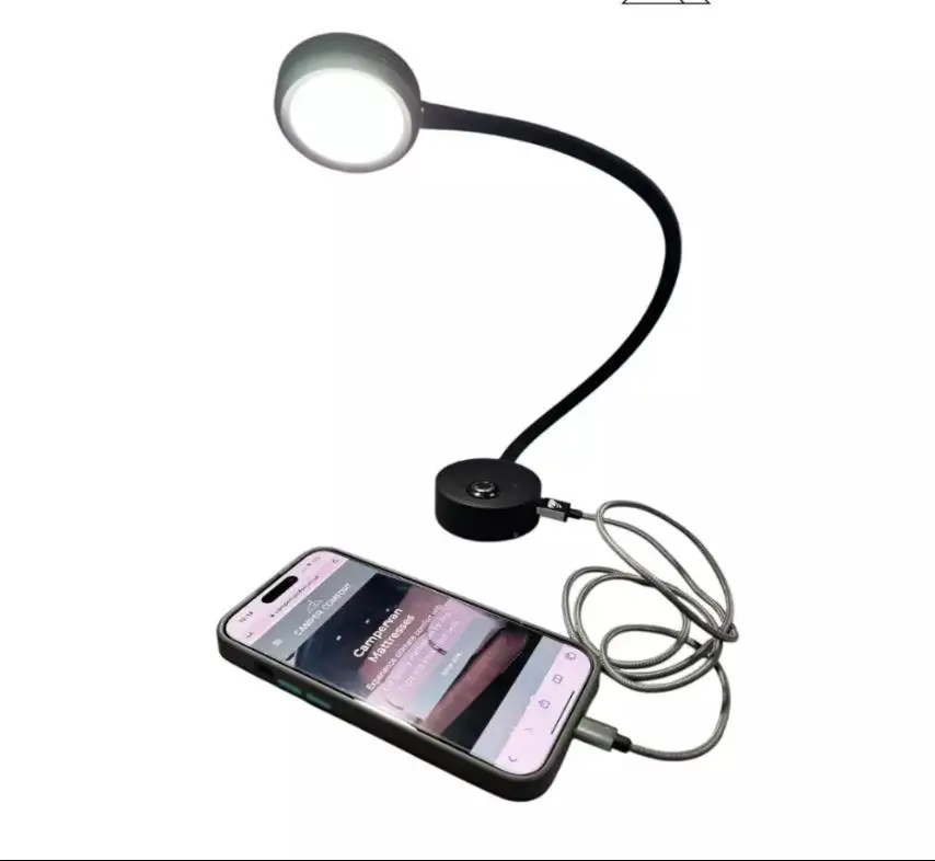 

1pc For VW T5/T6 Caravan Hose Reading Light 12v LED Campervan Flexible Reading Map Light With USB Port Motorhome Accessories