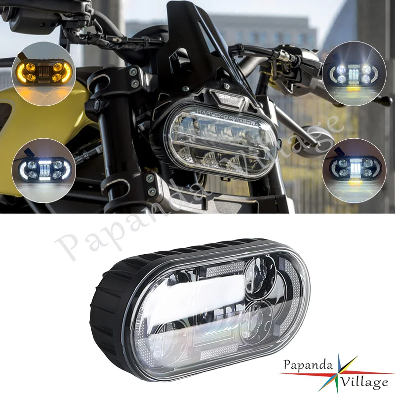 Black LED Projector Headlight High Low Beam DRL Amber Turn Signal For Harley Sportster S RH1250S 2021-2026 Waterproof IP67