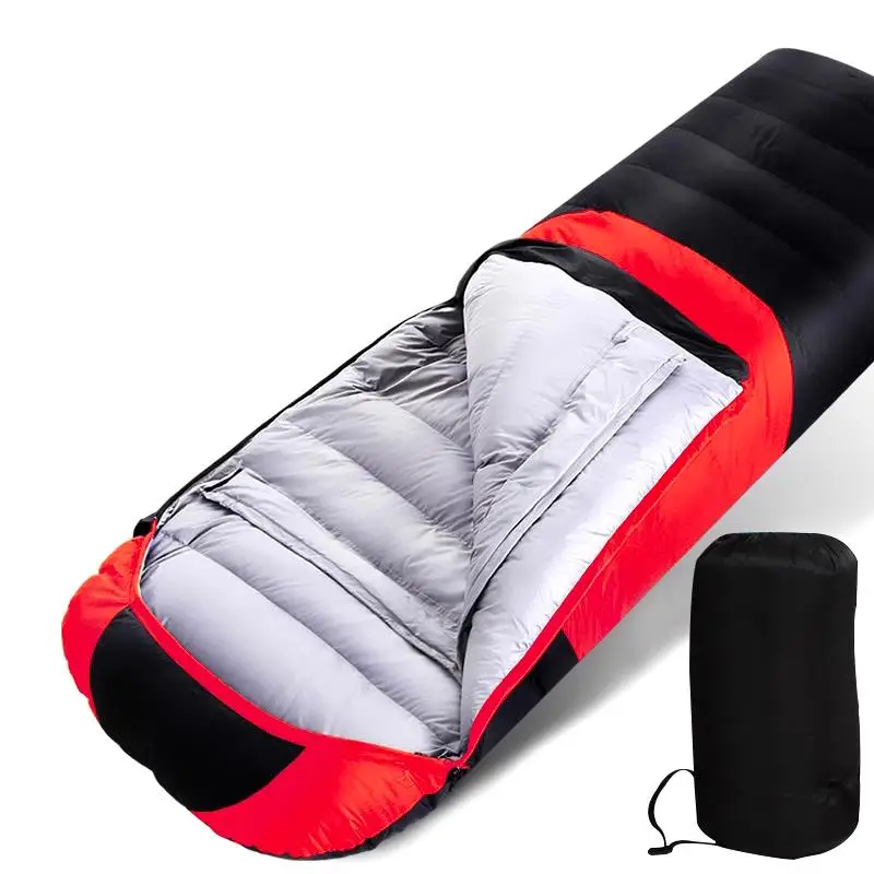 Ultralight waterproof warm mummy style camping down sleeping bag 1000 fill for adult