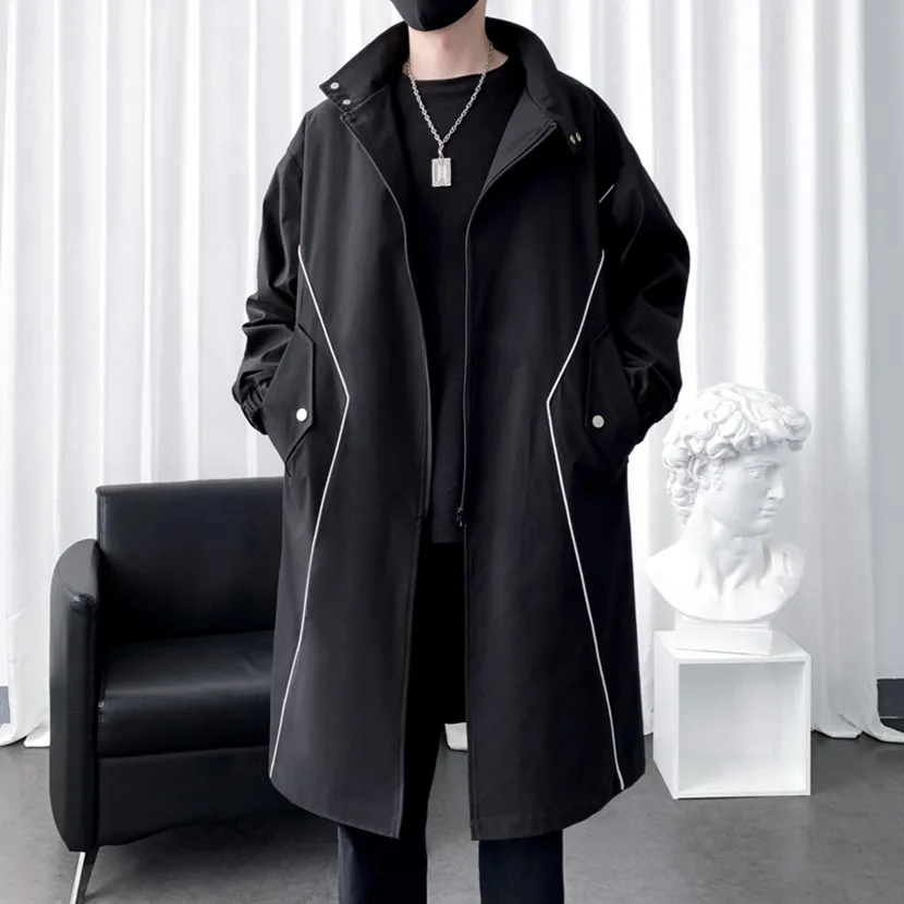 

Повседневное мужское длинное пальто, весенне-осенняя модная молодежная ветровка, корейская версия Haome M Topwear