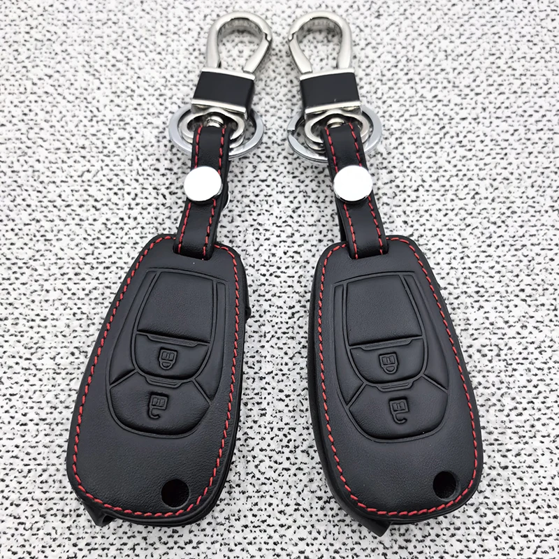 Leder-Autoschlüsselhülle für Chevrolet Cruze Trax LS Badge Spark Sonic Aveo Tracker Onix RS Trailblazer Zubehör Schlüsselgehäuse