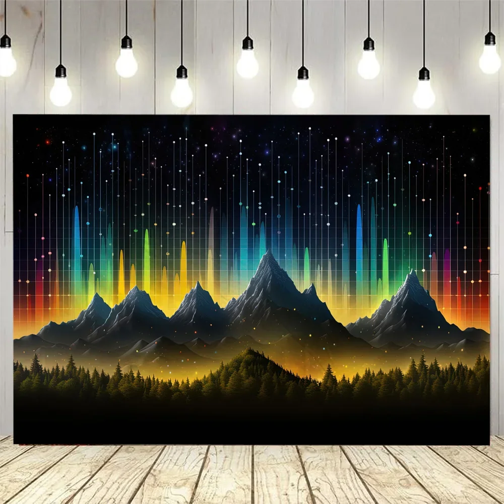 Snow Mountain Starry Sky Landscape Wall Hanging Tapestry - Aesthetic Bedhead Home Decor Background Artistry Room Decoration