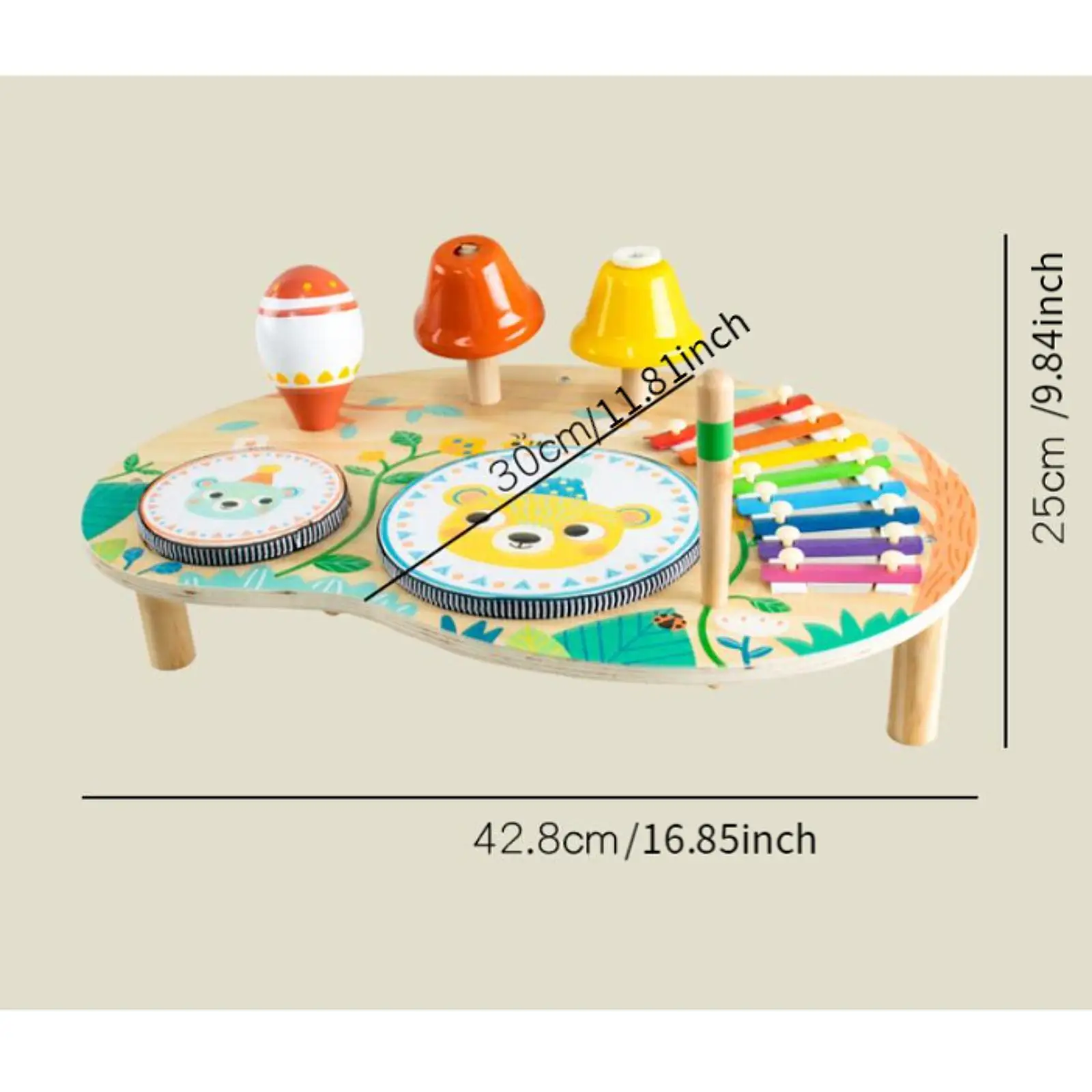 Baby Musical Instrument Kids Drum Set Wooden Toys Xylophone Educational Percussion Instruments for Kids Boys Girls Children