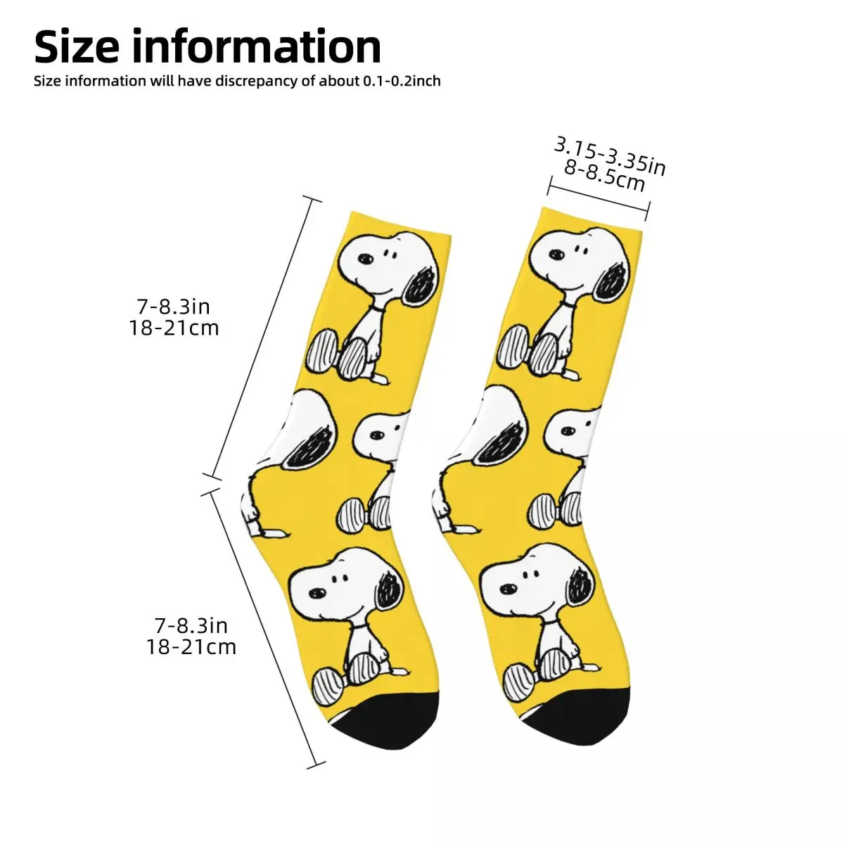 Snoopy Cartoon Peanuts Comic Merchandise Socks Cozy Cute Skateboard Middle Tube Socks Soft for Womens Small Gifts