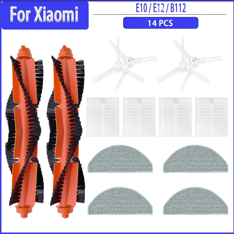 

Main Side Brush HEPA Filter Mop For Xiaomi E10 / E12 / B112 / Mijia 3C Plus / C103 Cleaner Robot Vacuum Cleaner Accessories