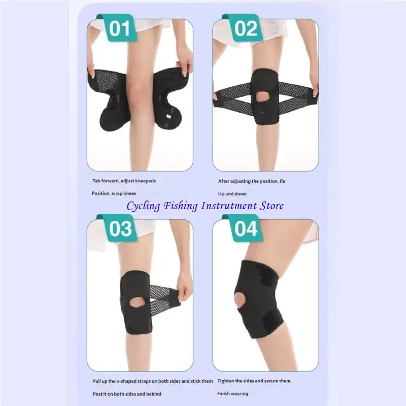 G92F Shock Absorption Athletic Knee Brace with Metal Spring Stabilizers Adjustable Knees Support Sleeve for Injury Recovery
