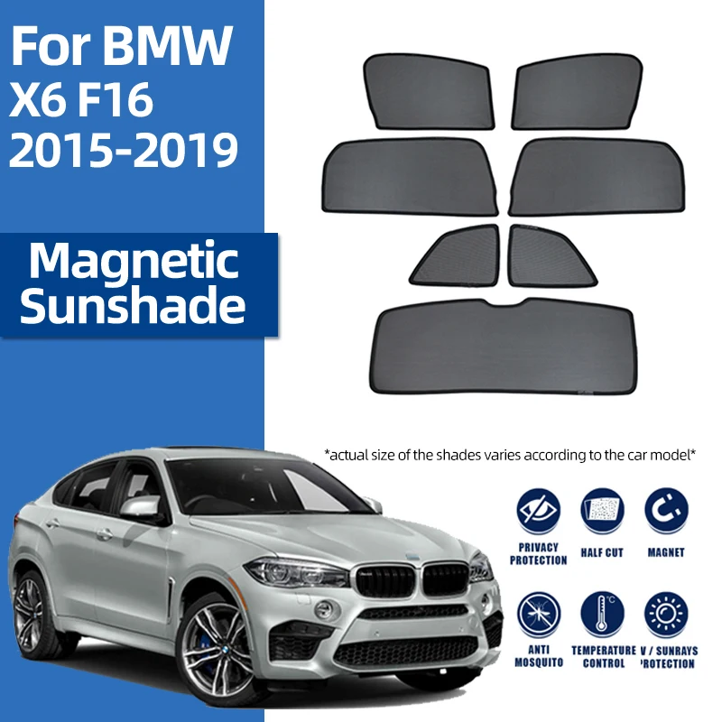 

For BMW X6 F16 F86 2011-2019 Front Windshield Car Sunshade Shield Rear Baby Side Window Sun Shade Visor Magnetic Blind Curtain