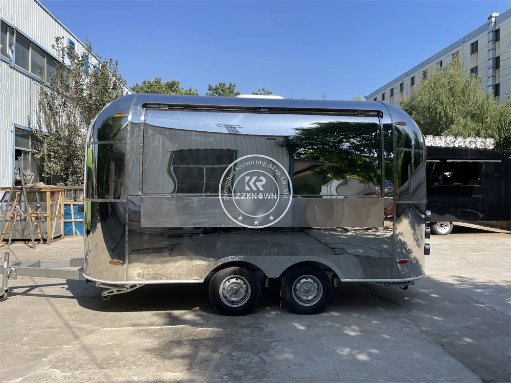 شاحنة الوجبات السريعة التجارية Airstream حجم مخصص عربة الشارع المحمول وجبة خفيفة القهوة كشك امتياز مقطورة الغذاء