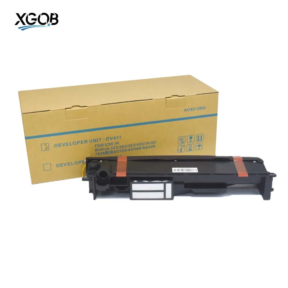 1PCS DV411Developer Unit For Konica Minolta Bizhub 223 283 363 423 7628 7728 7828 High Quality Developer Kit 90% New empty