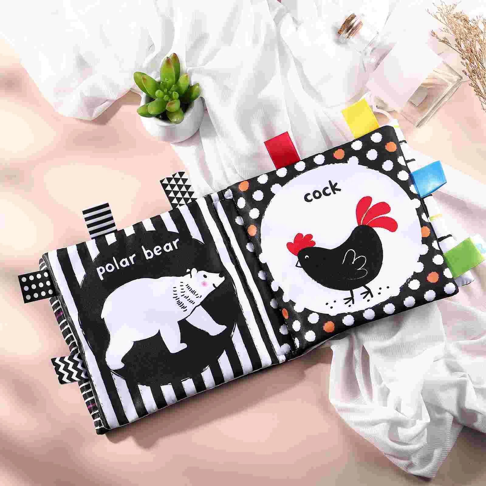 Childrens Books High Contrast Baby Toys Black and White Animal for Kids Tummy Time