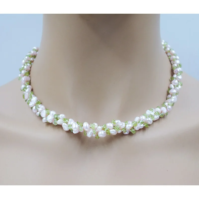 

Изысканный/красивый 3-ниточный натуральный розовый пресноводный жемчуг в стиле барокко диаметром 4 мм/натуральный камень. Классический подарок для женщин/девочек 18 дюймов