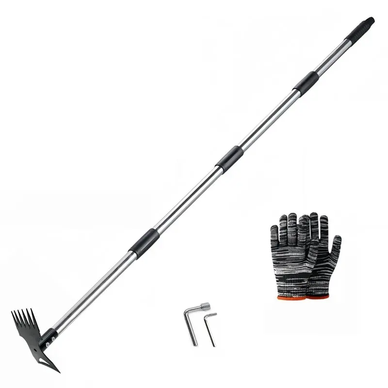 

A25F-Dual-Headed Garden Hoe Set Weeder Tool With Adjustable Handle For Flower Beds Weeding