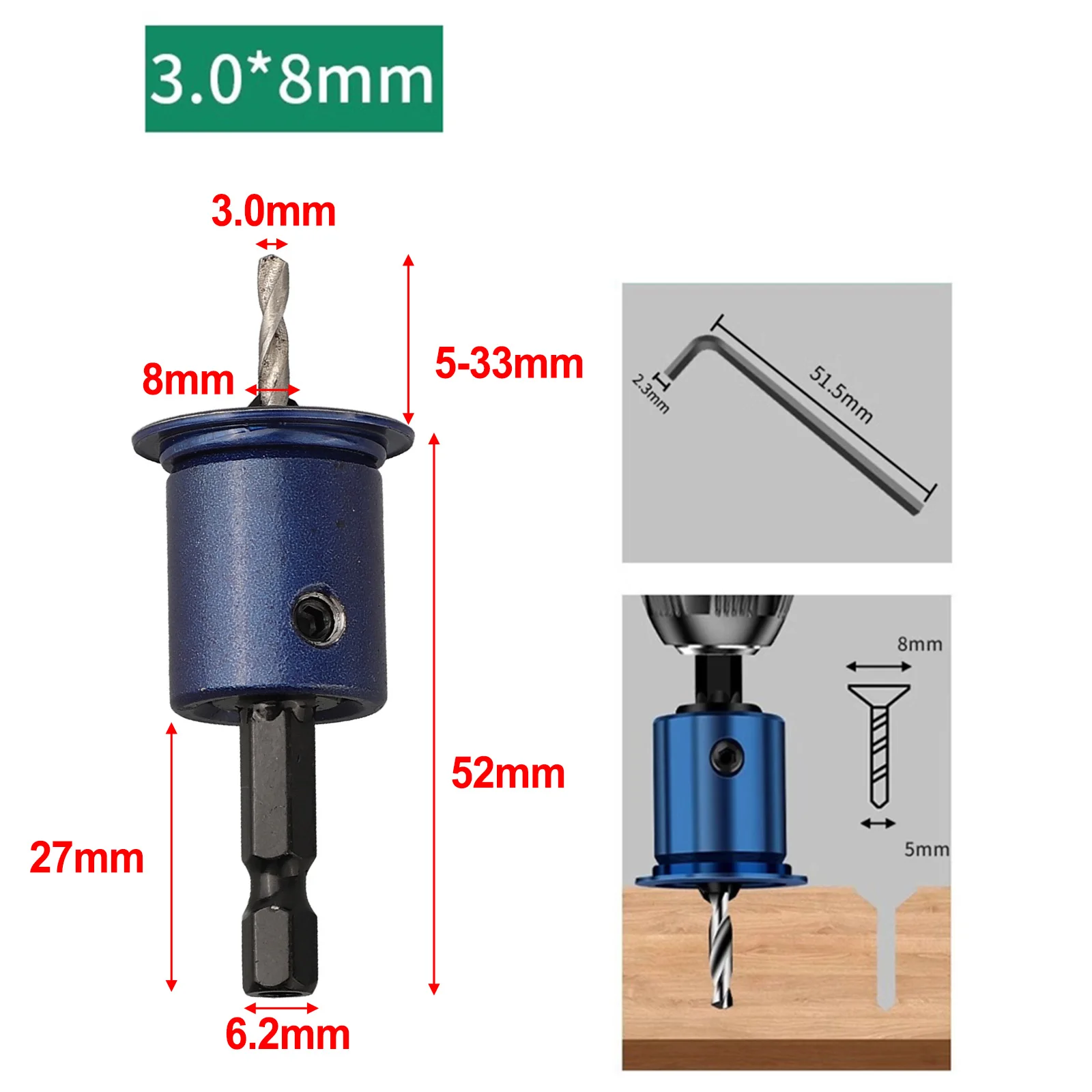 1/4" Hex Shank DIY Home Improvement Router Bit Core Limiter Drill Quick Change Chucks Easy To Install High-quality Materials