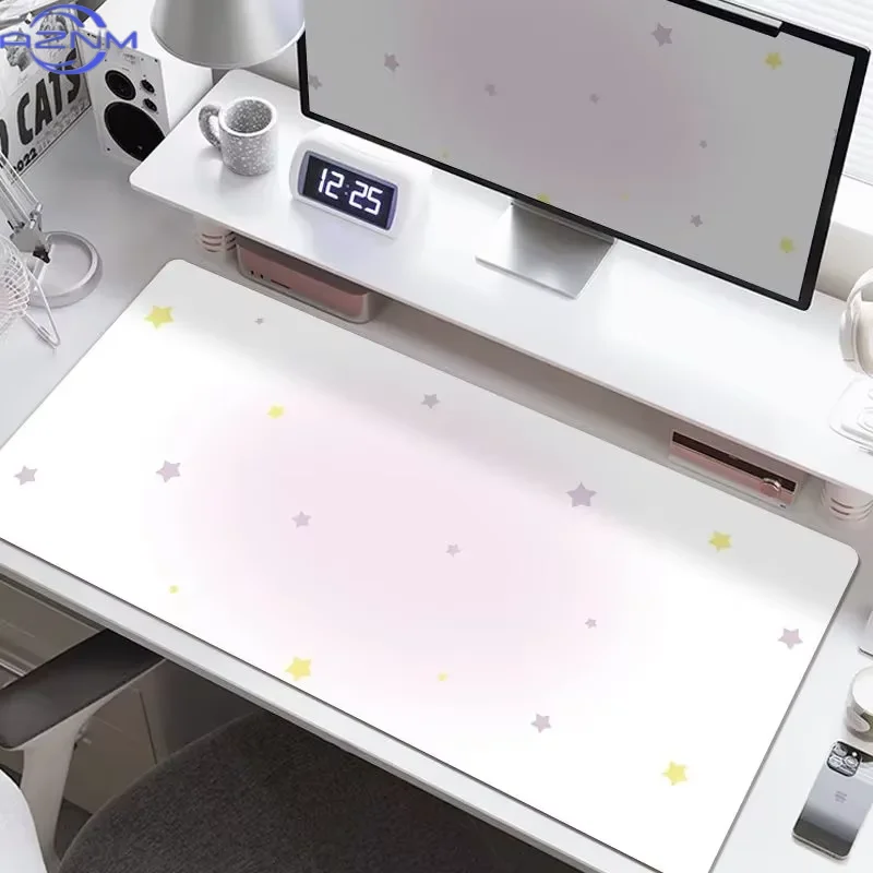 Desk Pad Protector FULL Screen Star Gradient Y2K Gilr Mouse Pad Office Desk Mat Waterproof Non-Slip PU Desk Blotter Pad