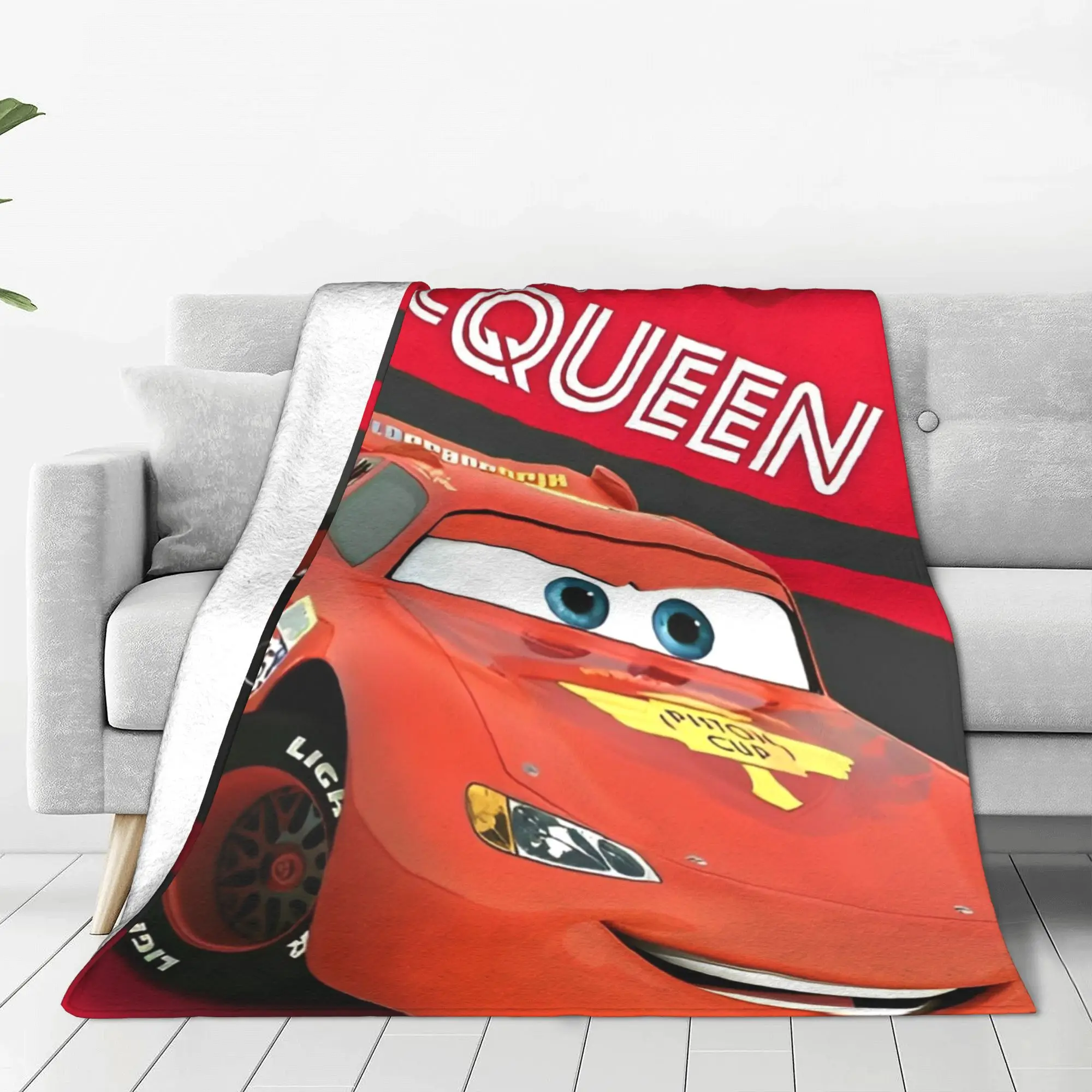 Cars Lightning Mcqueen Fleece Blanket Time For A Tune Up Custom Throw Blanket for  Sofa Bedding Lounge 150*125cm Bedspread