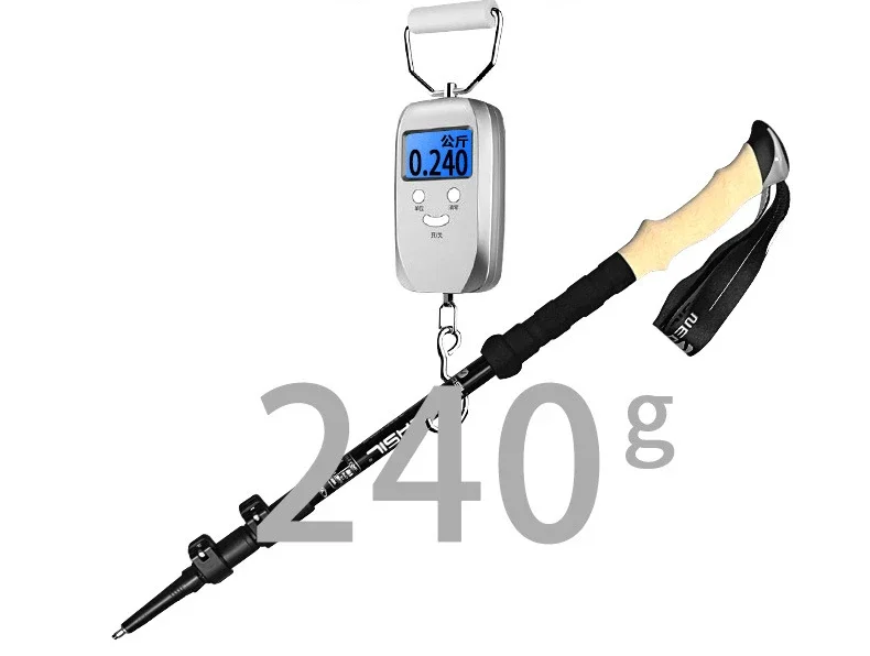 2 Stück Aluminium-Wanderstöcke, Teleskop-Trekkingstöcke, ultraleicht, tragbar, zum Klettern, Wandern und Bergsteigen – Detail 6