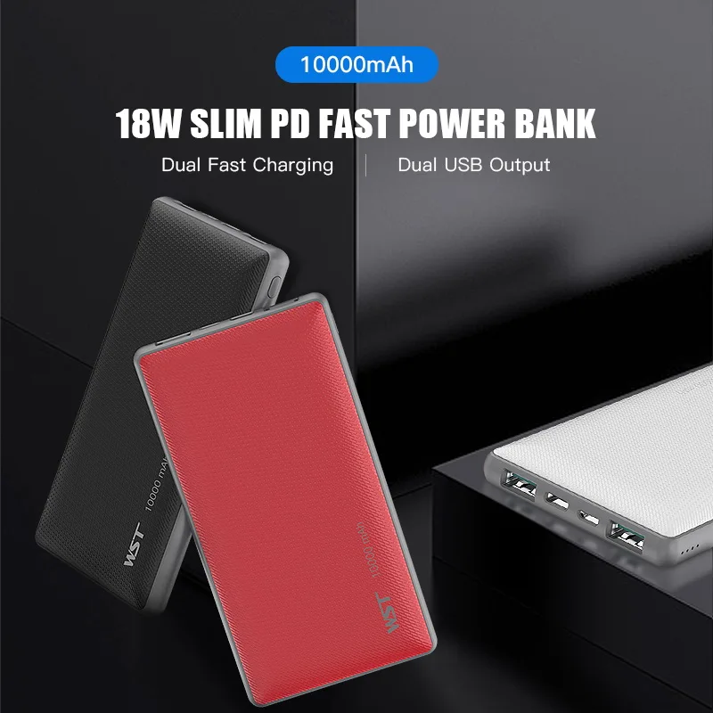 WST Powerbank Manufacturer Slim Original Powerbank Quick Charging Super Thin Cute Orginal Rohs 10000mah Power Bank