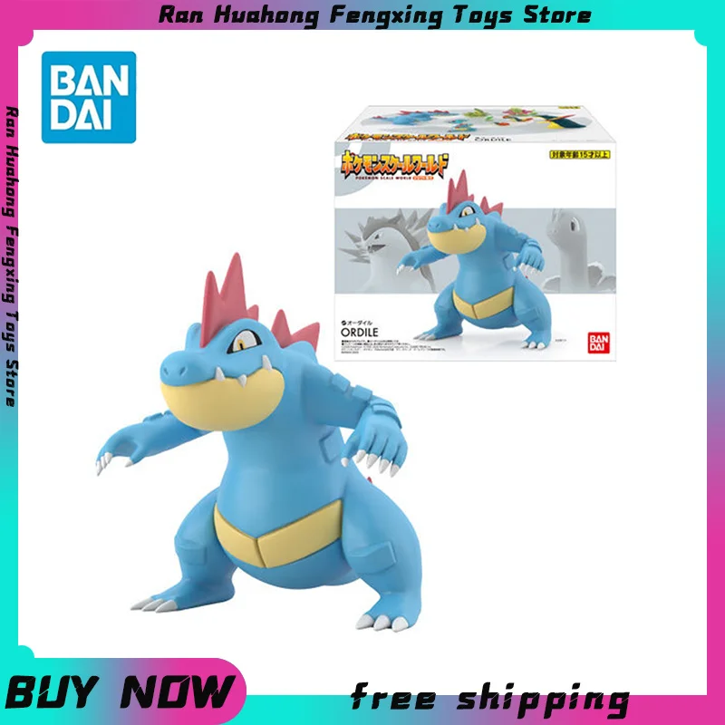 

Bandai Original Scale World Pokemon Johto Region Feraligatr Meganium Anime Figure Toys For Kids Gift Collectible Model Ornaments