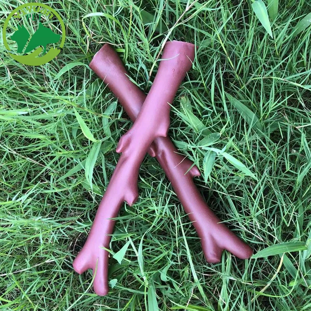 Simulated Branch Dog Toy Bite-Resistant Branch Shaped Pet Squeaky Toys Grinding Teeth Relieving Reusable Teeth Cleaning Supplies