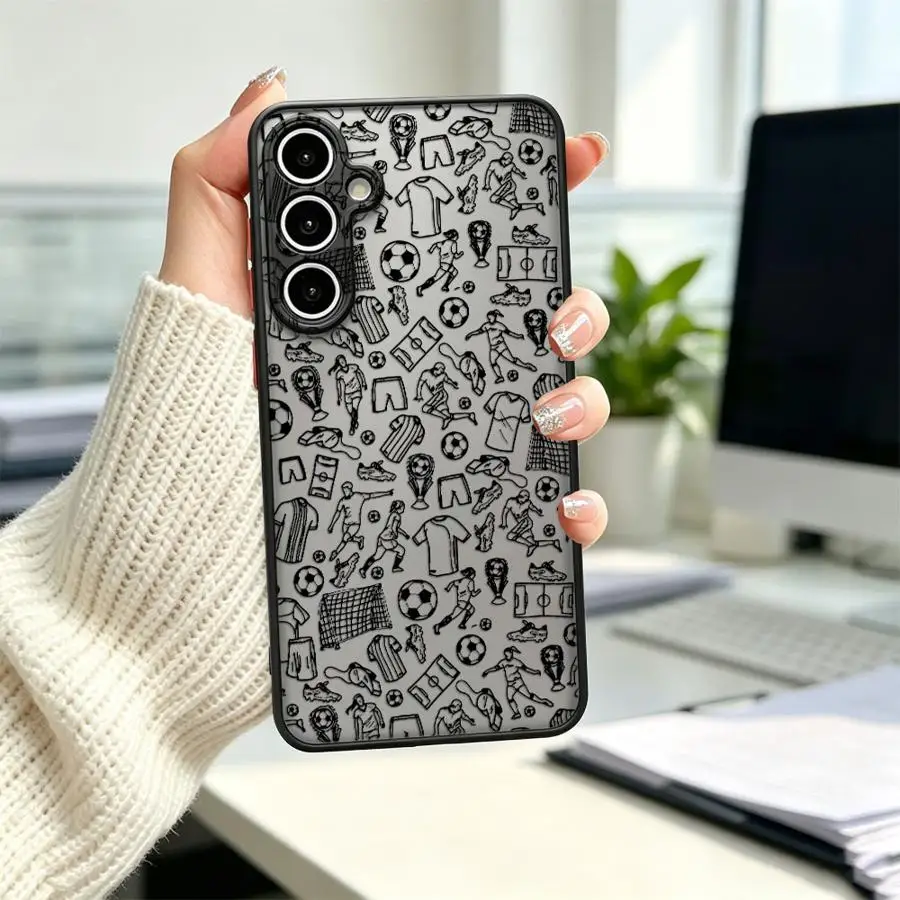 Football Field Diagram Line Phone Cover Case for Samsung Galaxy A17 A52 A16 A15 A34 A36 A73 A33 A52S A72 A56 A55 A54 A23 A53 A35