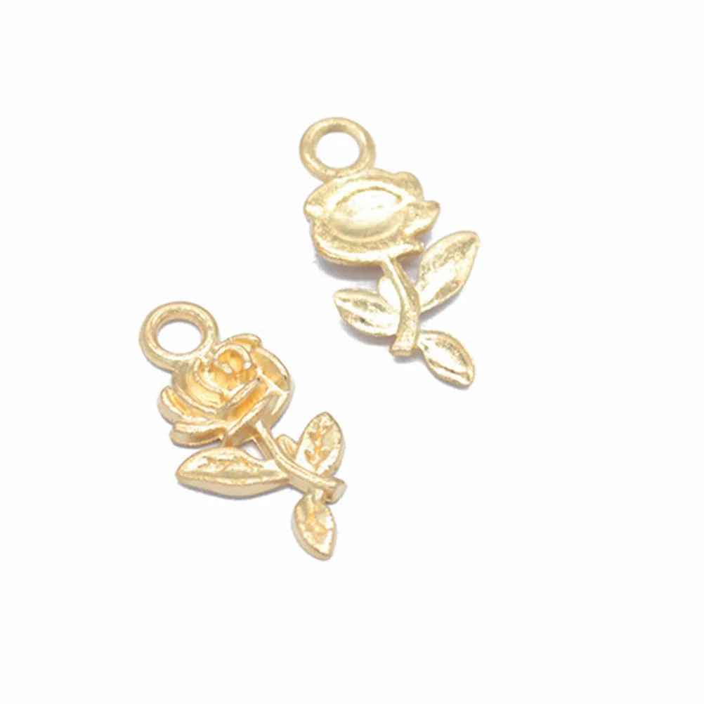 

100pcs Alloy Simple Stylish Rose Jewelry Making Pendants DIY Charms Craft Accessories Jewelry Making Durable Gifts