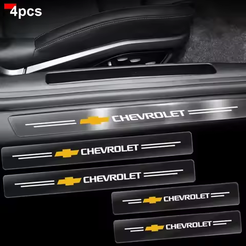 4Pcs Car Threshold Transparent Protection Stickers Accessories for Chevrolet Spark Sonic Camaro Volt Bolt Malibu Cruze 2 3 4 5