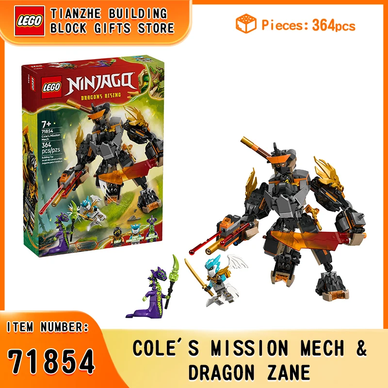 

LEGO Ninjago 71854 Cole's Battle Mech & Dragon Zan Building Blocks Set Kids Educational Toy Gift