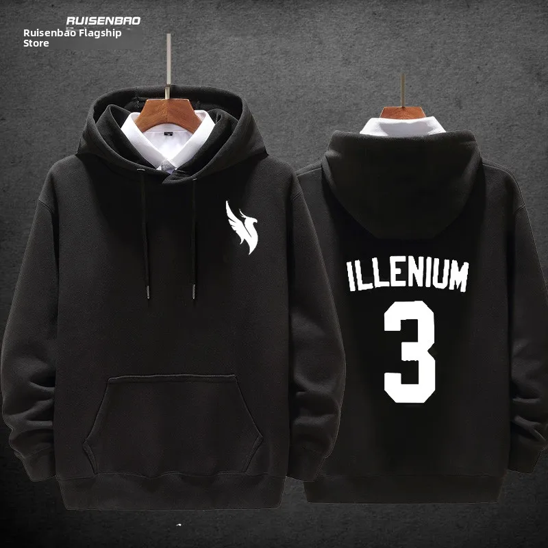 ex Bla Hoodie Jaet ILLENIUM Phoenix Son LTD Fce Lined Casual Streetwear Cotton Polyester Blend Loose Fit Sweatirt