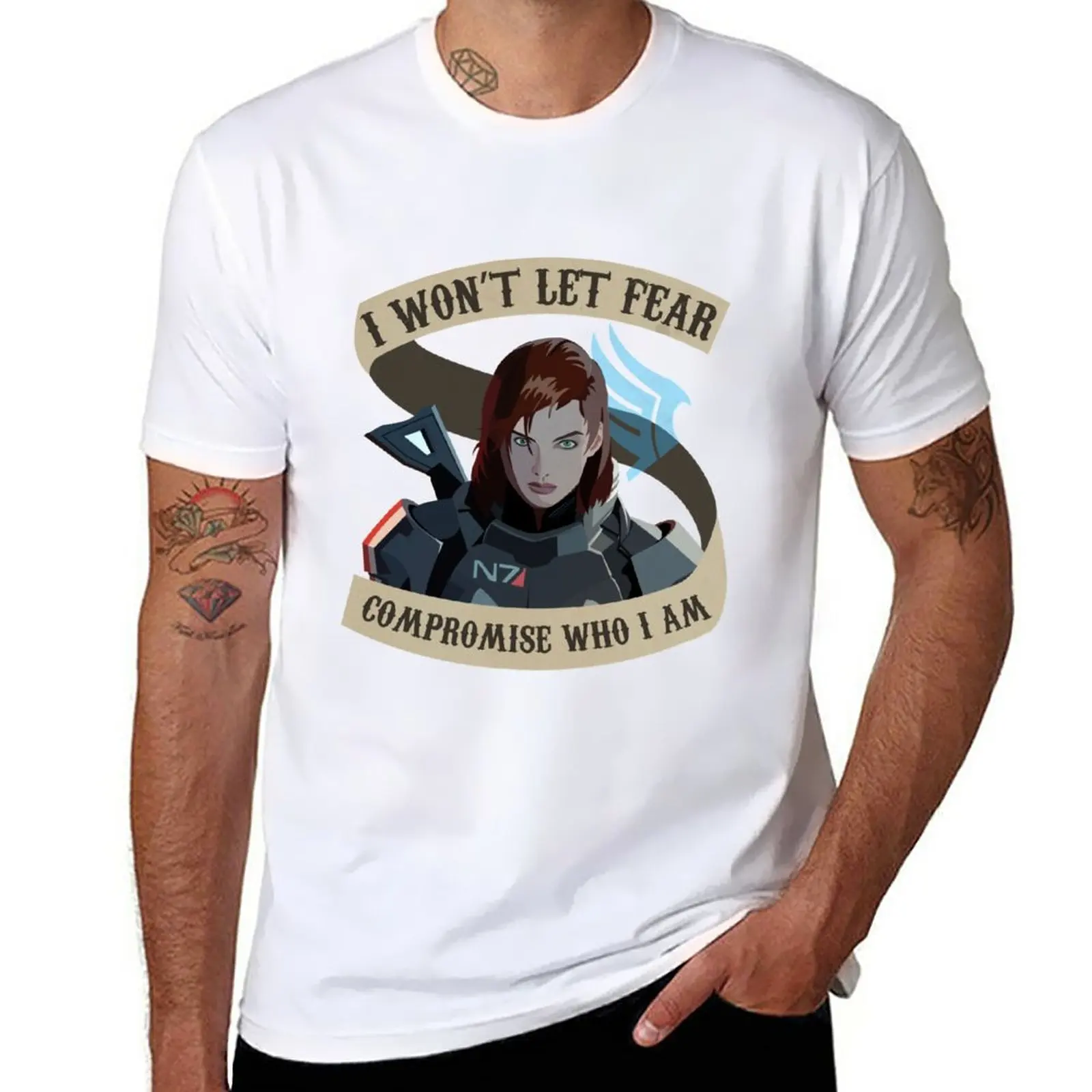 Paragon Shepard Mass Effect T-Shirt quick drying vintage t shirts for men