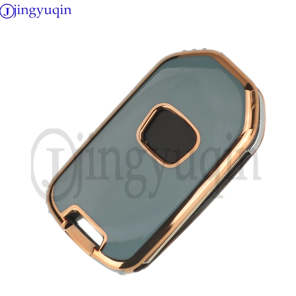 Jingyuqin Sarung Kunci Mobil TPU Baru 2/3 Tombol Untuk Honda Accord EX EXL Civic Crv Hrv Pilot Ridgeline Pocketor Shell Fob Holder