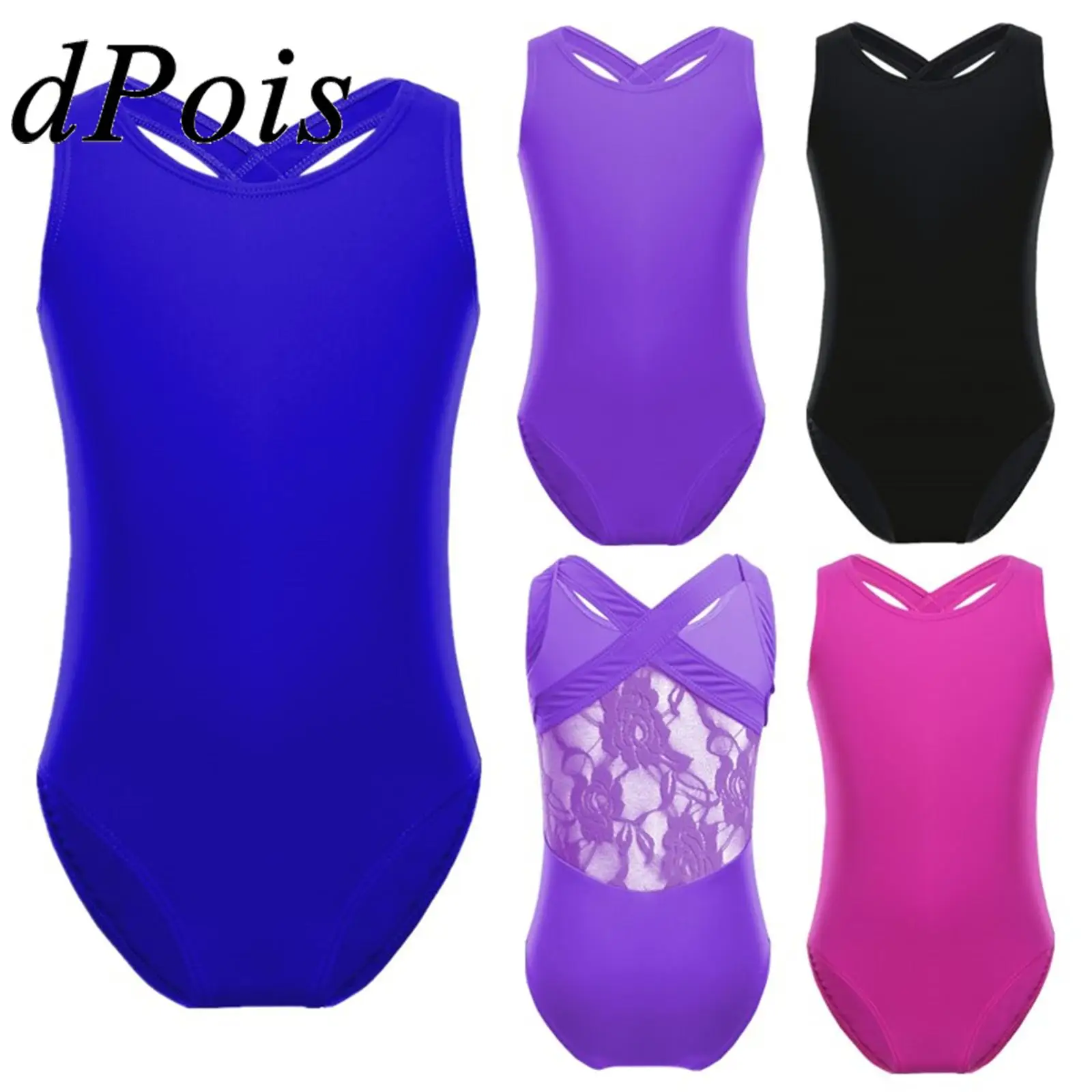 

Kids Gymnastics Leotard For Girl Skating Jumpsuit Dancing Exercise Clothes Dancewear Ballet Dance Costume Cotton Lace Bodysuit