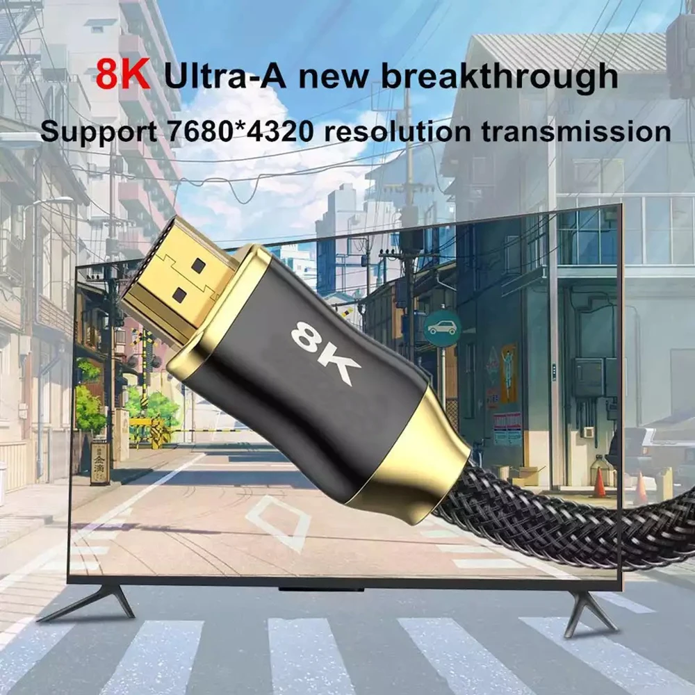 HDMI-compatible 2.1 Cable 8K 60Hz 4K 120Hz for Xiaomi Mi Box 48Gbps 8K Digital Cables HDR eARC for PS5 PS4 Apple TV Projector