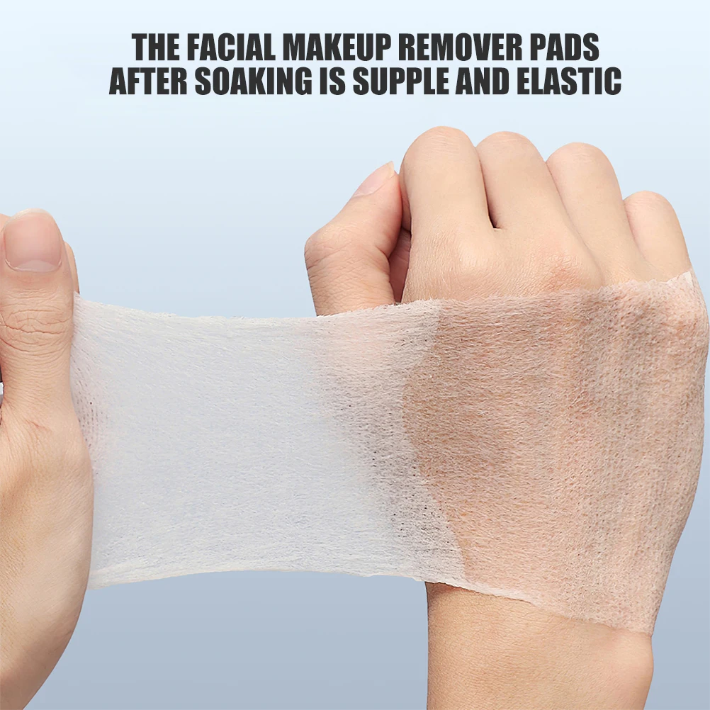 

240pcs Stretchable Cotton Pads Makeup Remover Rectangular Exfoliating Face Cleansing Pads Portable Daily Use Strong Effect