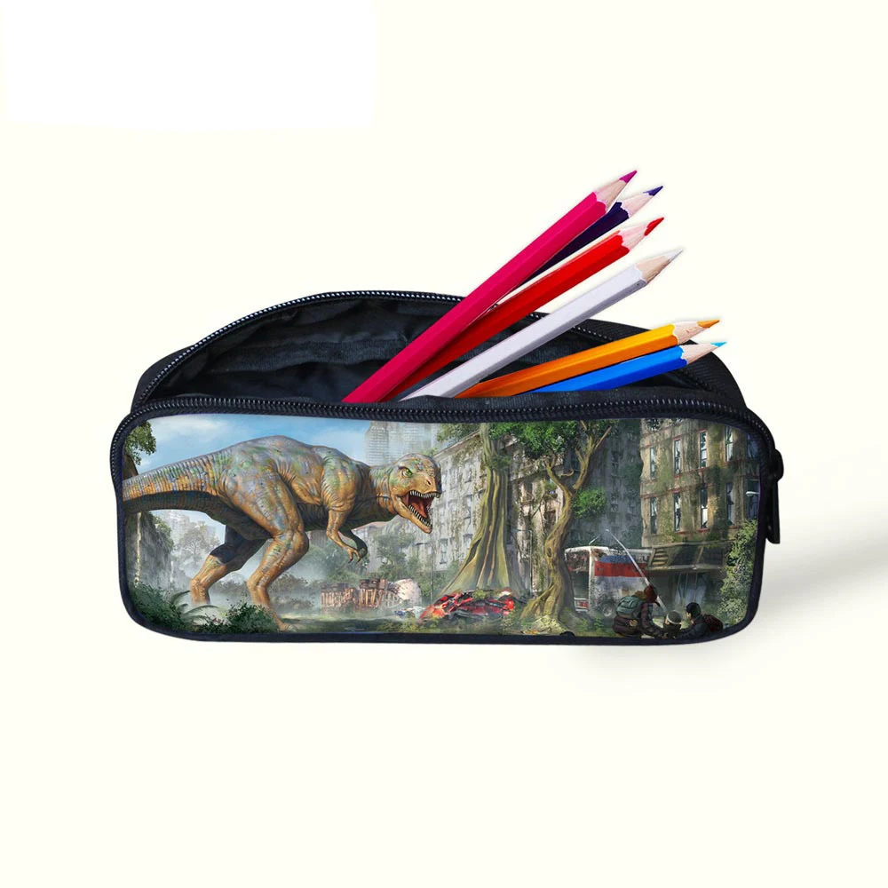 2025 Pencil Box Pencilcase Jurassic World Printing Zipper Pencil Cases Dinosaur Pen Bags Students Pencilcase Dropshipping