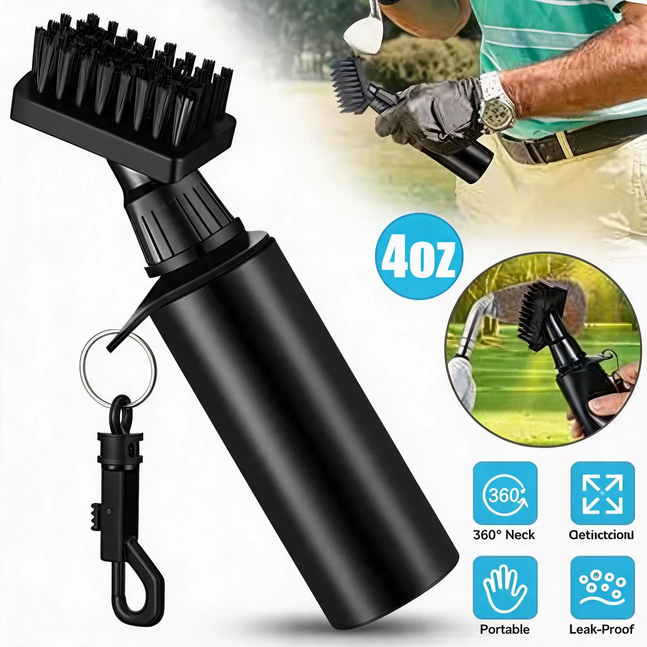 Golf Club Cleaner 1-5Pcs Groove Tube Golf Brush with Leakproof Reservoir Portable Groove Cleaning Brush Golf Accessories