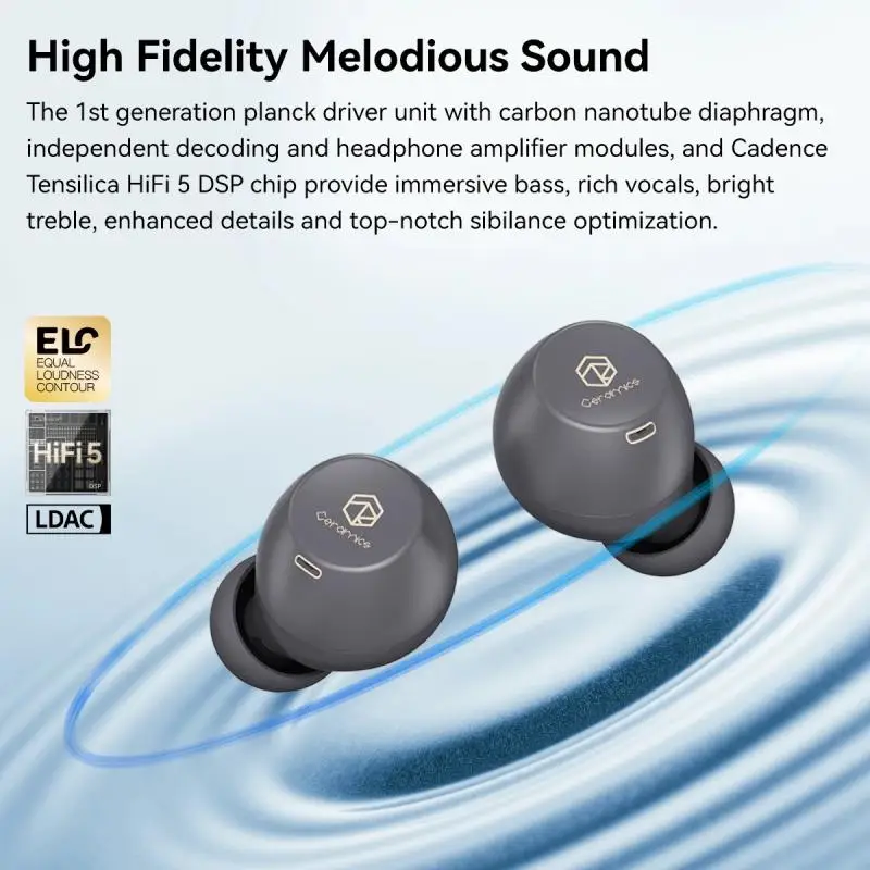 ROSESELSA CERAMICS X Wireless Earphones AI Noise Reduction Low Latency Long Endurance IPX5 Waterproof Bluetooth Earphones Custom