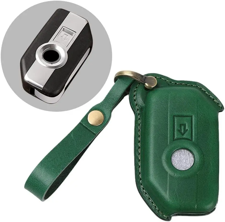 

WH Leather Motorcycle Key Case Keycover Full Protection Fit For BMW F750GS K1600B R1200GS LC Green