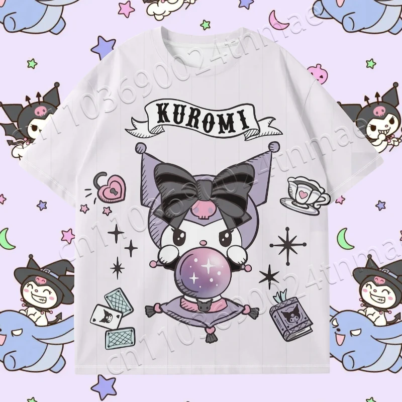 

22025 Уникальная футболка Miniso Kuromi с 3D узором, многоразмерная, 100 см-160 см, S-5XL, быстросохнущая и дышащая