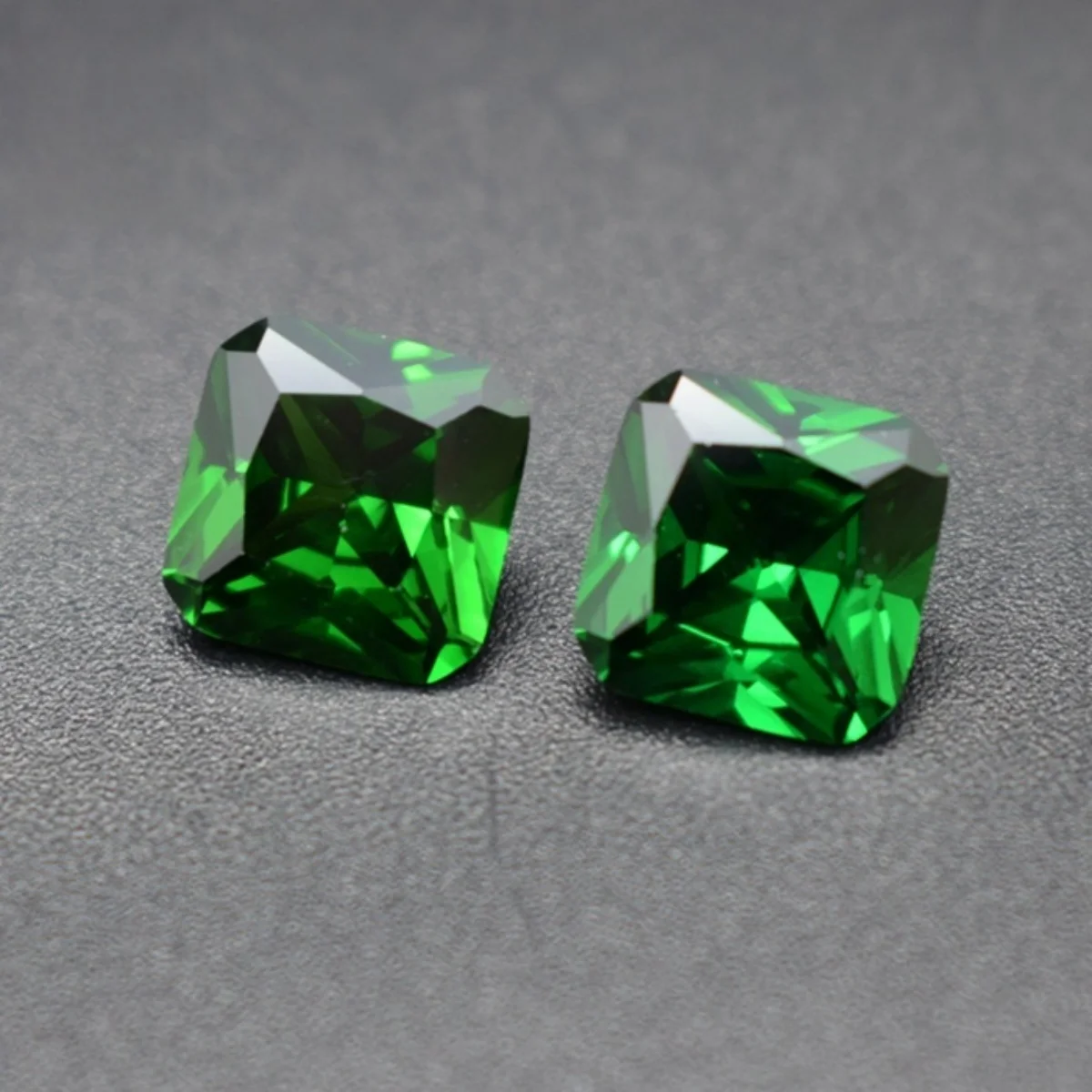 Square Shape Radiant Cut Faceted Medium Green Emerald Multiple Sizes to Choose