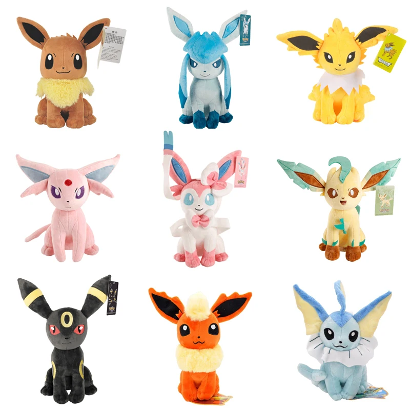 Pokemon Eevee Collection Plüsch Flareon Vaporeon Stoffpuppe Espeon Umbreon Glaceon Leafeon Sylveon Plüschtiere Weihnachtsgeschenke für Kinder