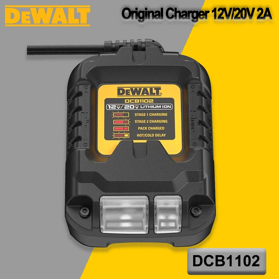 DEWALT Original Battery Charger 12V-20V 2A China Plug LED Indicator Universal Charger Power Tool Accessories DCB1102