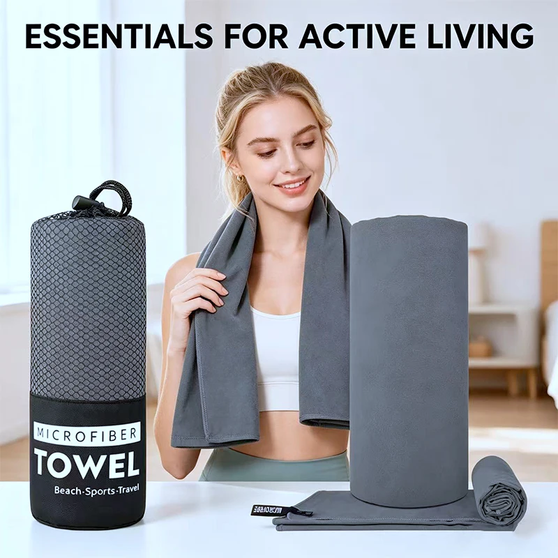 Household towels Microfiber Fast-Drying Compact Sandproof Towel Lightweight for Beach Swim Yoga Gym Travel Sports Gear
