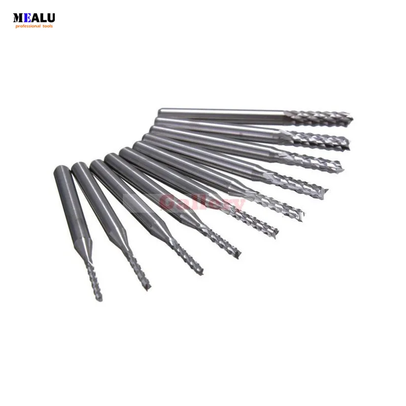 Brocas de Gravação de Metal Duro Conjuntos de Brocas de Gravação de 1.3 Mm3 175 mm para Cnc Pcb Rebarbas Rotativas Brocas de Moagem de Madeira Broca Peças de