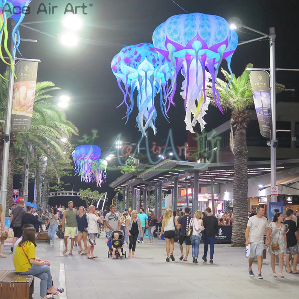 Creature subacquee RGB gonfiabili per feste di meduse luminose a colori per fotografie di matrimoni all'aperto o decorazioni per eventi Ace Air Art