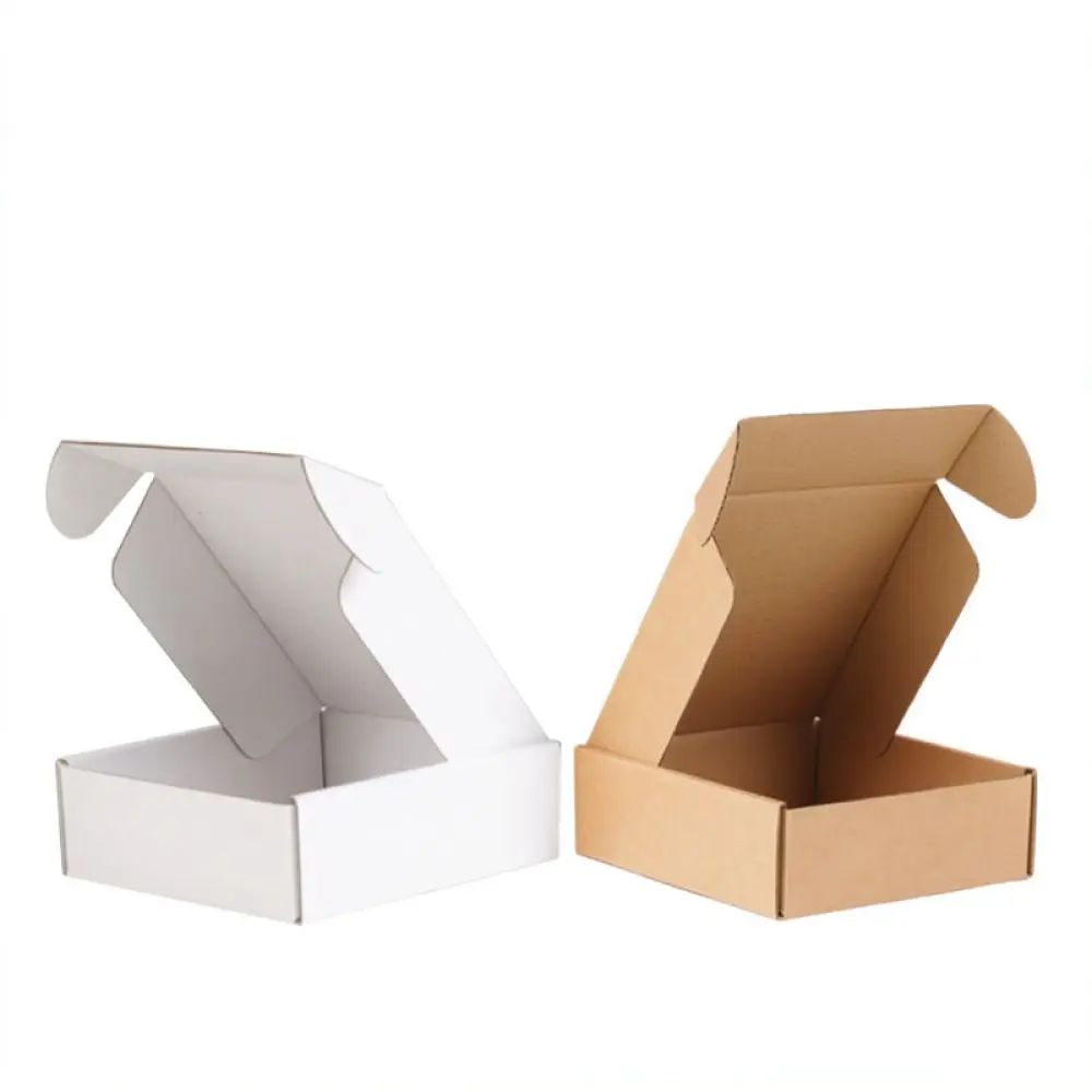 Rigid Corrugated Shipping Box Foldable Mailer Carton For CHUANYUE Packaging Container Gift Parcel Mailing Case White view 3